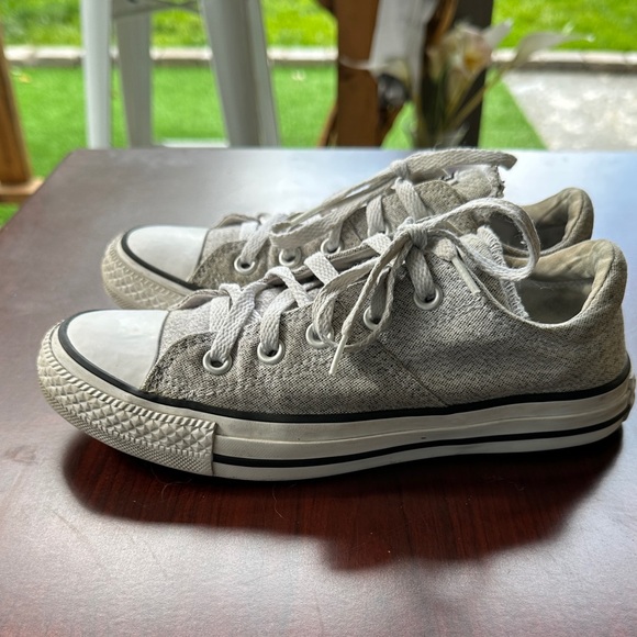 Converse All Star Wms Sz 6 Light Gray Canvas Sneakers - Picture 3 of 7